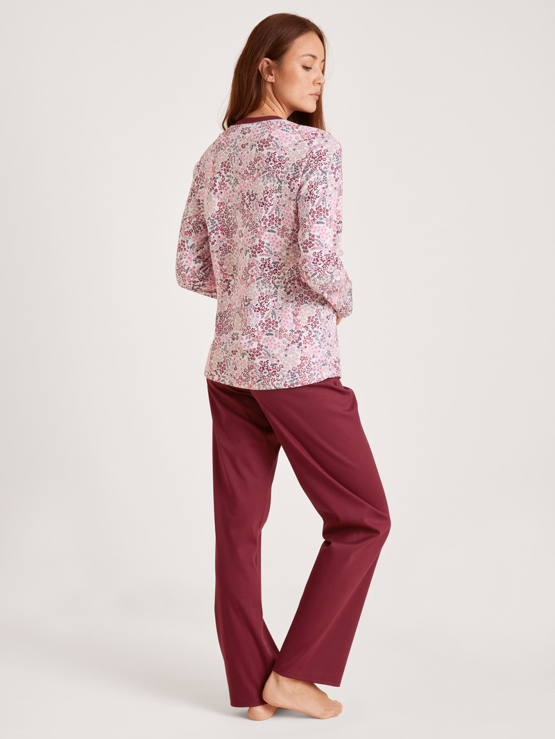 Mars Red Calida Midnight Flowers Pyjama Women Sleepwear | ZQCIP-7680