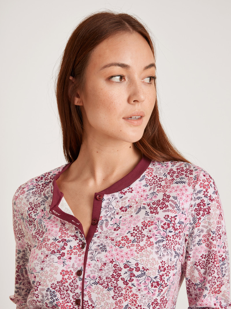 Mars Red Calida Midnight Flowers Pyjama Women Sleepwear | ZQCIP-7680