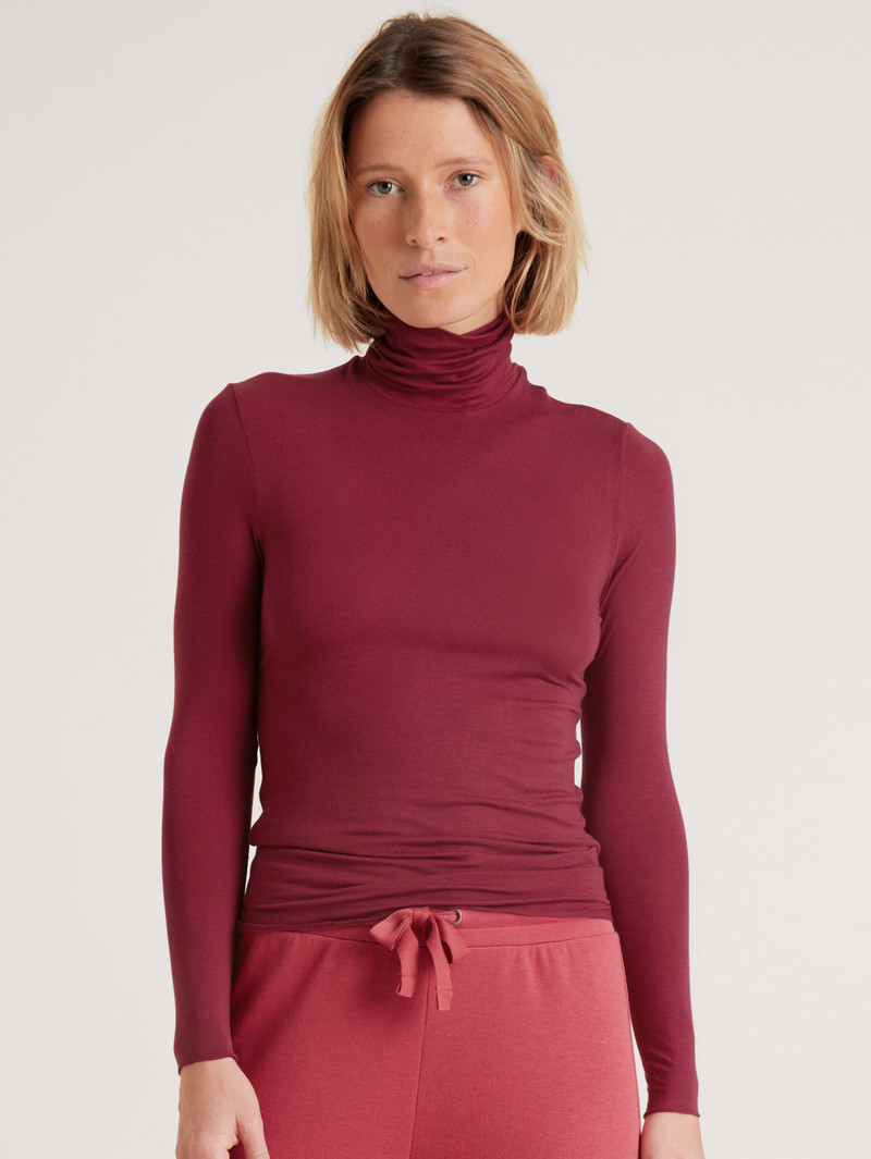 Mars Red Calida Second Skin Shirt Long-sleeve Women Underwear | CWXFD-5870