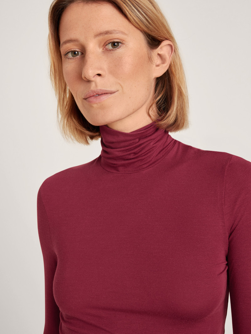 Mars Red Calida Second Skin Shirt Long-sleeve Women Loungewear | TMGYA-8973