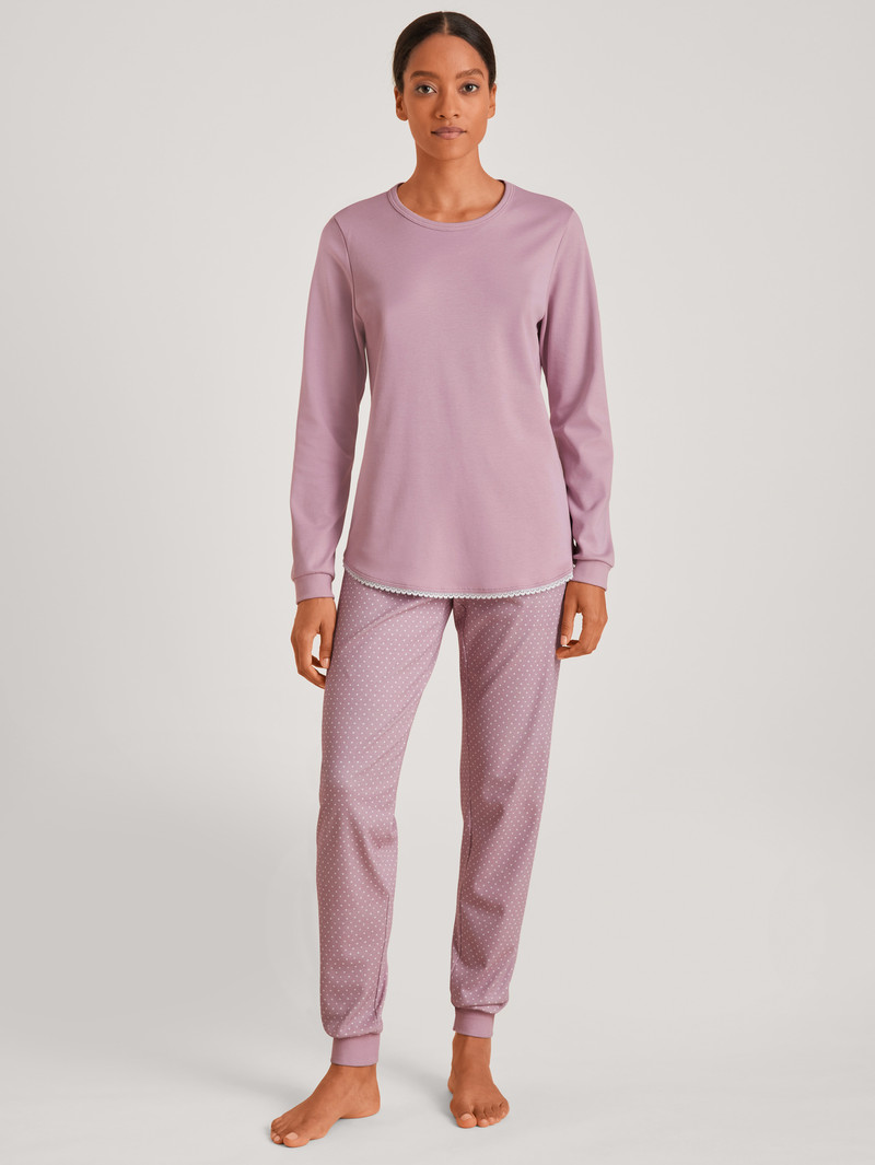 Mauve Shadow Calida Midnight Dreams Pyjama With Cuff Women Sleepwear | PHXJV-8419