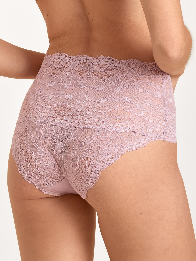 Mauve Shadow Calida Special Brief With Lace, High Waist Women Underwear | NIOJZ-2395