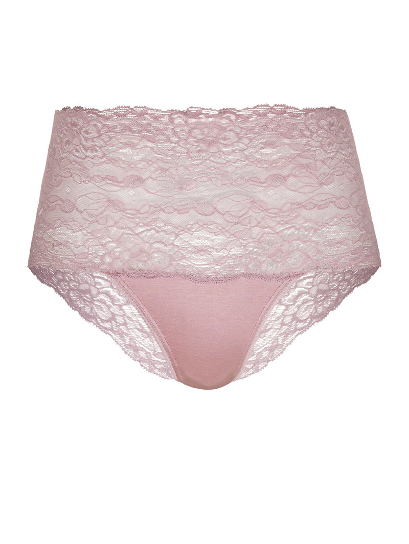 Mauve Shadow Calida Special Brief With Lace, High Waist Women Underwear | NIOJZ-2395