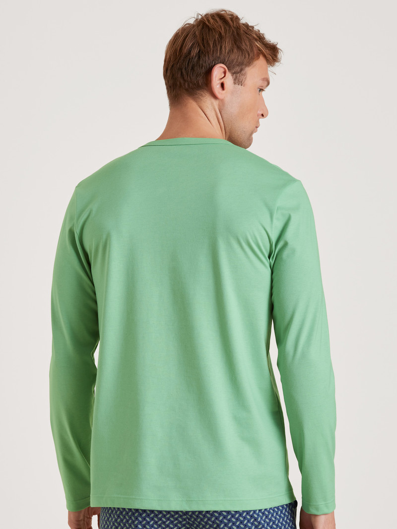 Ming Green Calida Rmx Sleep Enjoy Shirt Long Sleeve Men Sleepwear | ZLHDT-6348