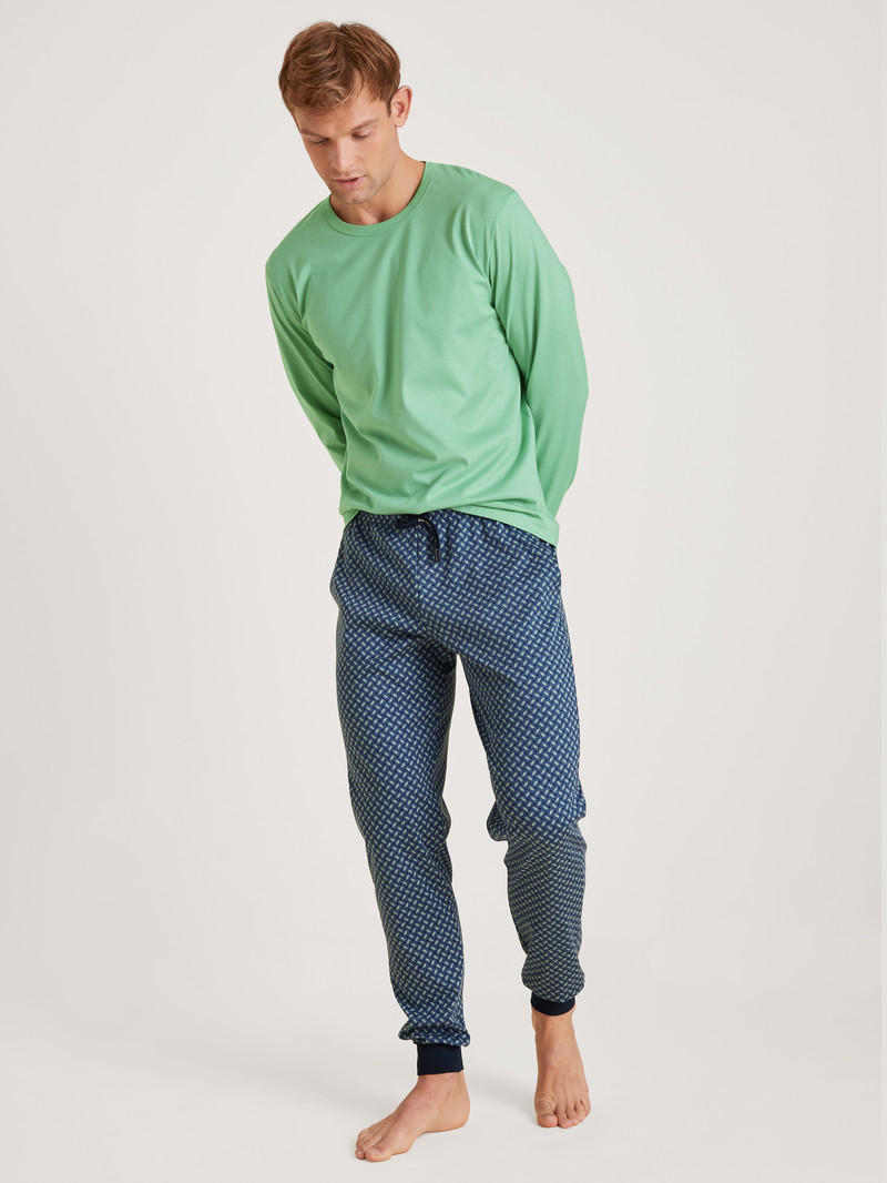 Ming Green Calida Rmx Sleep Enjoy Shirt Long Sleeve Men Sleepwear | ZLHDT-6348