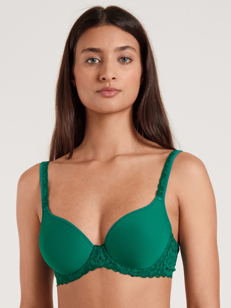 Nevada Green Calida Natural Comfort Lace Spacer Bra Women Underwear | OPRNY-4368