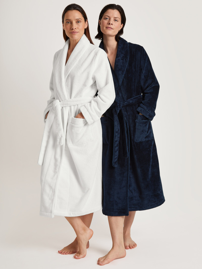 New Dark Lapis Blue Calida Cosy Shower Bathrobe Women Bathrobes | EDYFV-1483