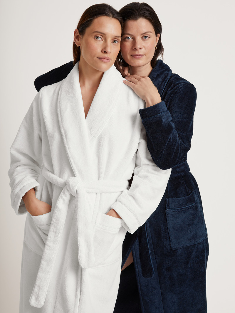 New Dark Lapis Blue Calida Cosy Shower Bathrobe Women Bathrobes | EDYFV-1483