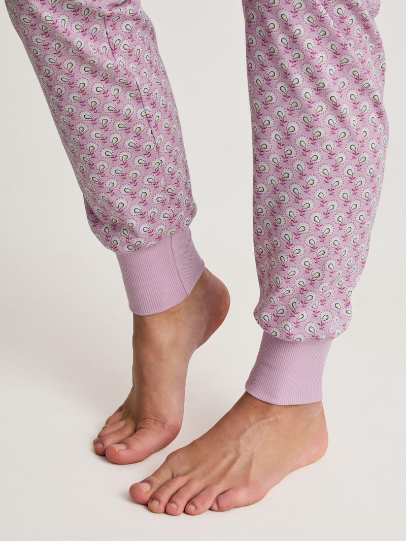 New Fragrant Lilac Calida Special Pyjama With Cuff Women Sleepwear | GEXOU-1386