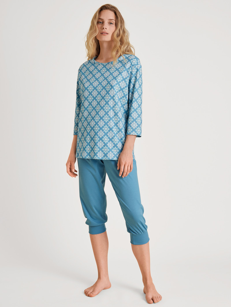 Niagara Blue Calida Daylight Dreams 3/4 Pyjama Women Sleepwear | RJCZG-0347