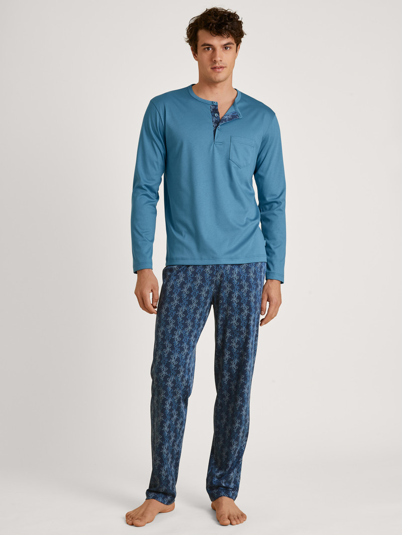 Niagara Blue Calida Relax Choice 2 Pyjama Men Sleepwear | VNQAX-2156