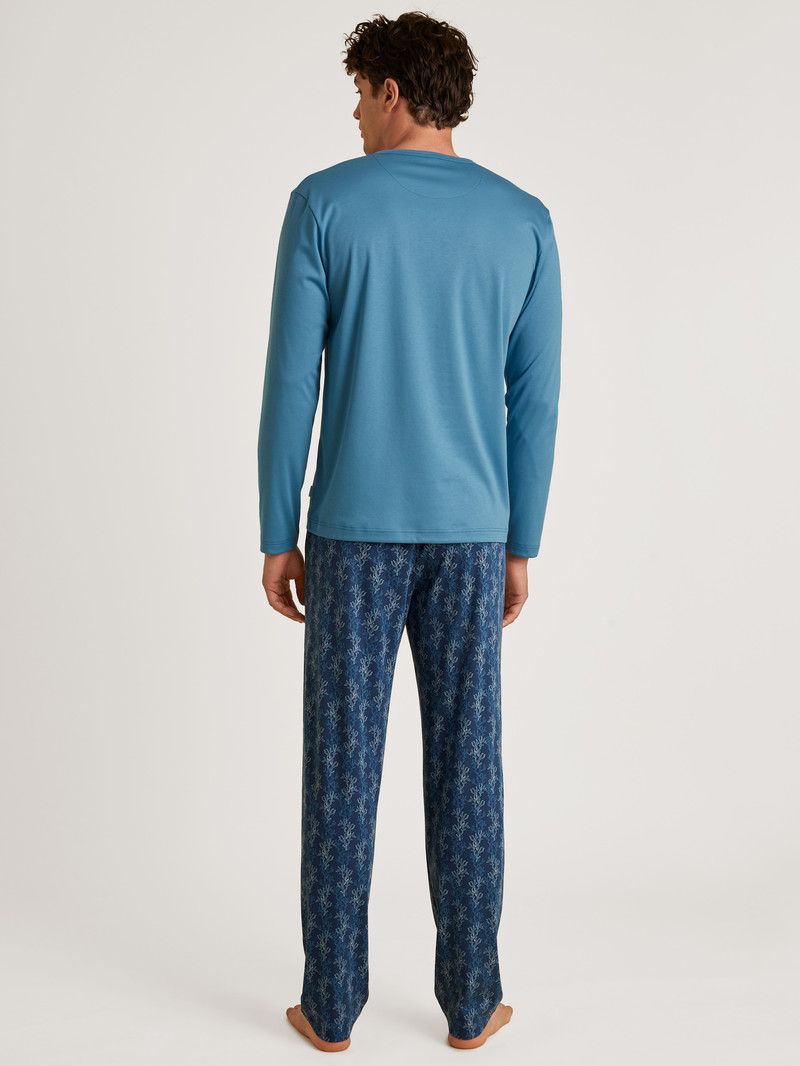 Niagara Blue Calida Relax Choice 2 Pyjama Men Sleepwear | VNQAX-2156