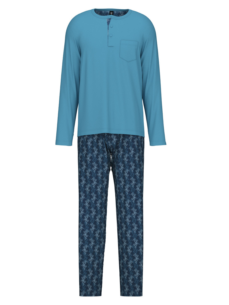 Niagara Blue Calida Relax Choice 2 Pyjama Men Sleepwear | VNQAX-2156