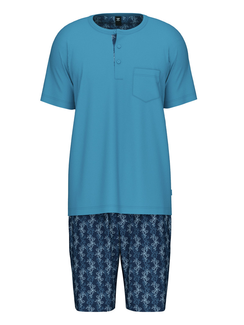 Niagara Blue Calida Relax Choice 2 Short Pyjama Men Sleepwear | BOHDN-8065