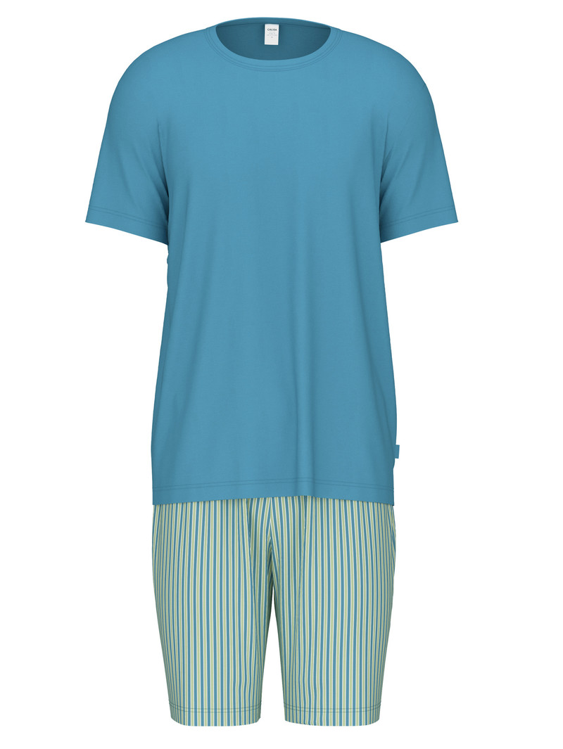 Niagara Blue Calida Relax Streamline 3 Short Pyjama Men Sleepwear | ZUNFS-6104