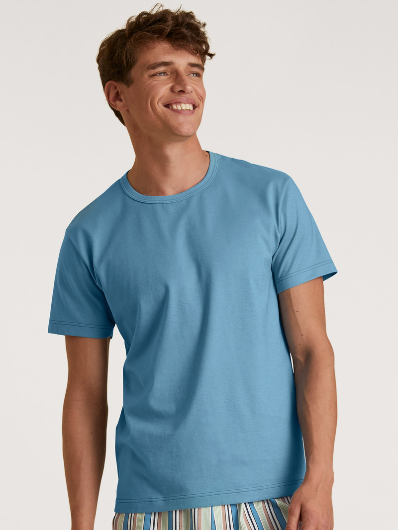 Niagara Blue Calida Rmx Sleep Weekend T-shirt Men Summer Outfits | HSARI-7901