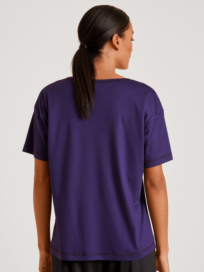 Parachute Purple Calida 100% Nature Dreams Shirt Short Sleeve, Cradle To Cradle Certified® Women Sleepwear | IBHAK-8964