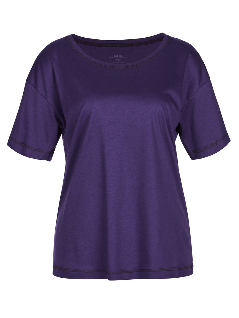 Parachute Purple Calida 100% Nature Dreams Shirt Short Sleeve, Cradle To Cradle Certified® Women Sleepwear | IBHAK-8964