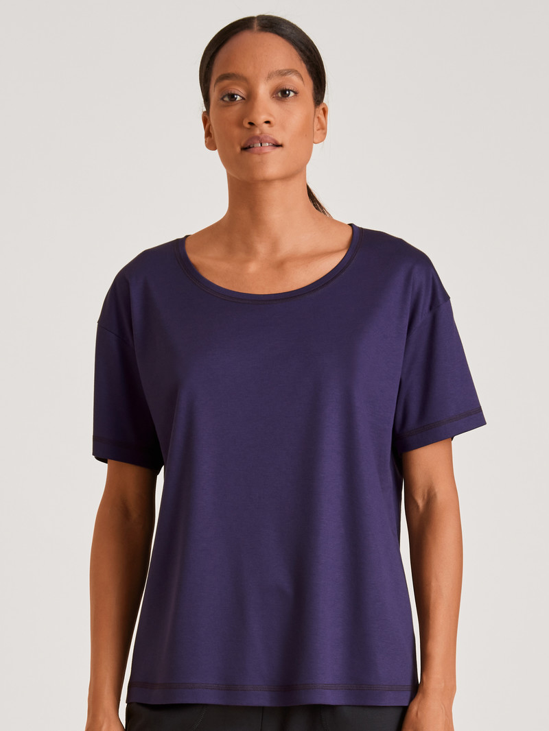 Parachute Purple Calida 100% Nature Dreams Shirt Short Sleeve, Cradle To Cradle Certified® Women Sleepwear | IBHAK-8964