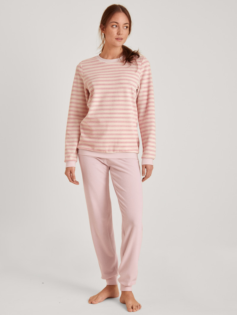 Peach Rose Calida Soft Dreams Terry Pyjama With Cuff Women Sleepwear | MKXCU-1475