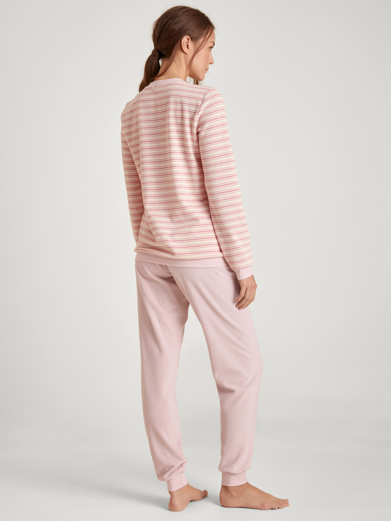 Peach Rose Calida Soft Dreams Terry Pyjama With Cuff Women Sleepwear | MKXCU-1475