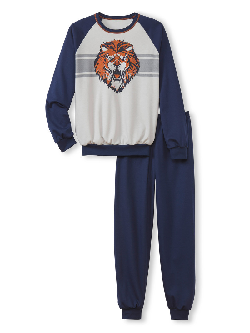 Peacoat Blue Calida Kids Lion Pyjama With Cuff Kids\' Pyjama | DGTUE-0546