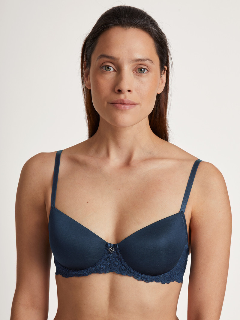 Peacoat Blue Calida Sensual Secrets Underwired T-shirt Bra With Padding Women Underwear | GFOAK-1982