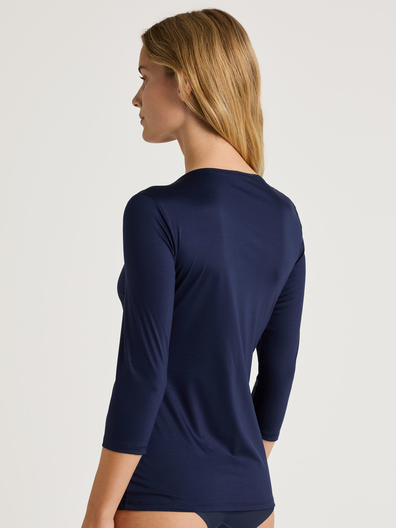 Peacoat Blue Calida Special Shirt 3/4 Sleeve Women Underwear | HKWJG-7832