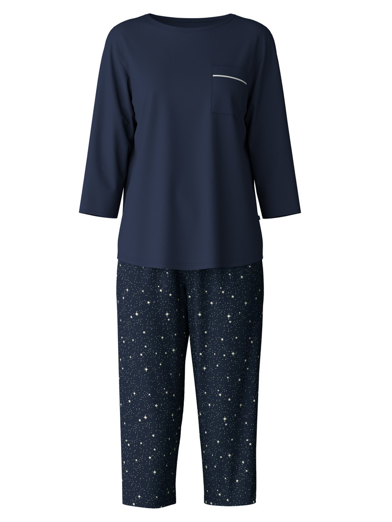 Peacoat Blue Calida Sweet Dreams 3/4 Pyjama Women Sleepwear | UKNTR-4569