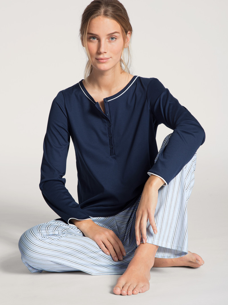 Peacoat Blue Calida Sweet Dreams Pyjama Women Sleepwear | YGKER-5837