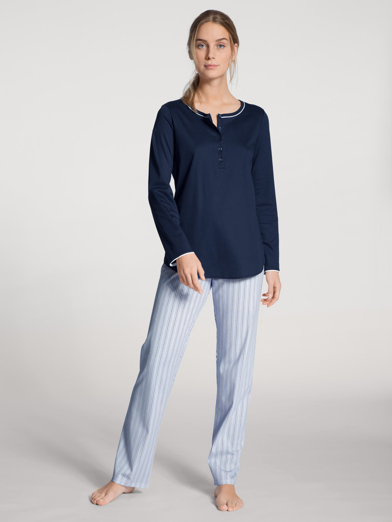 Peacoat Blue Calida Sweet Dreams Pyjama Women Sleepwear | YGKER-5837