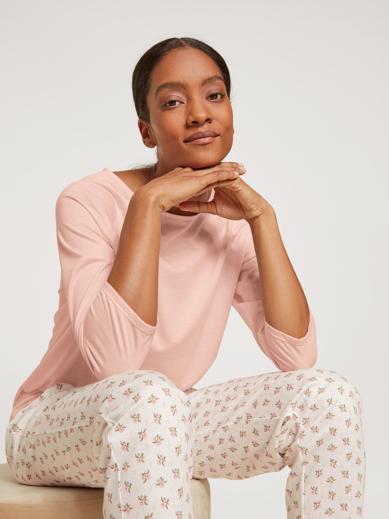 Pearl Blush Calida Favourites Rosy Shirt 3/4 Sleeve Women Loungewear | FIRBE-0432