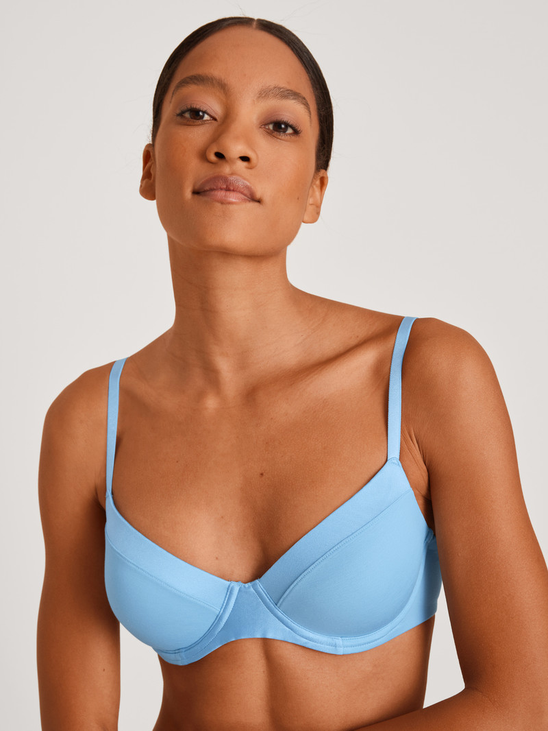 Placid Blue Calida Cate T-shirt Bra Women Underwear | WJGCU-7650