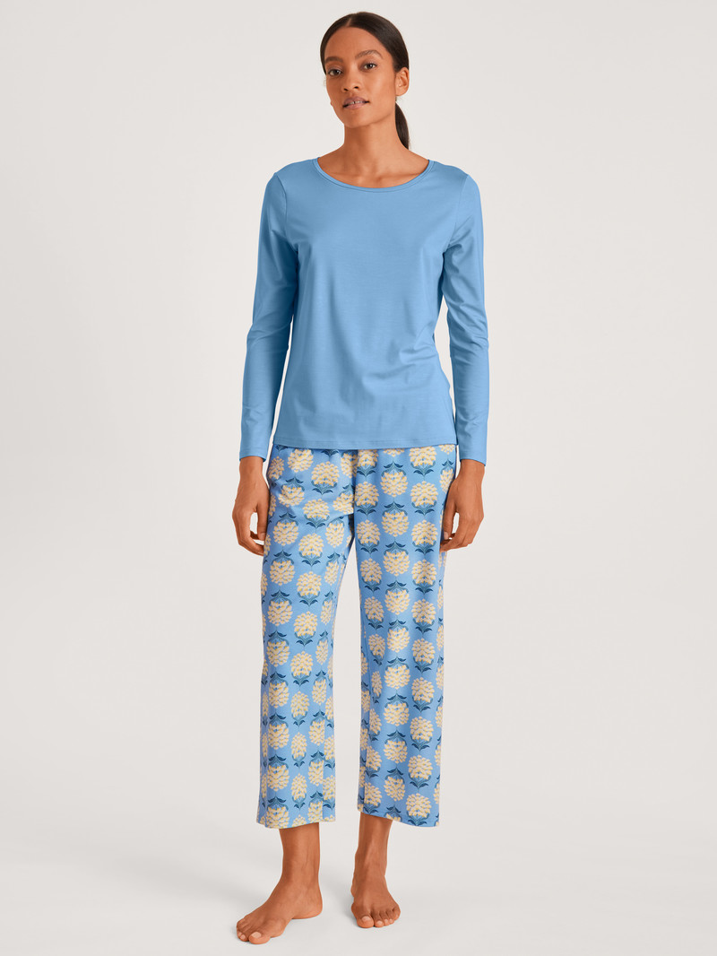 Placid Blue Calida Favourites Paisley Shirt Long Sleeve Women Loungewear | FQPXU-1320