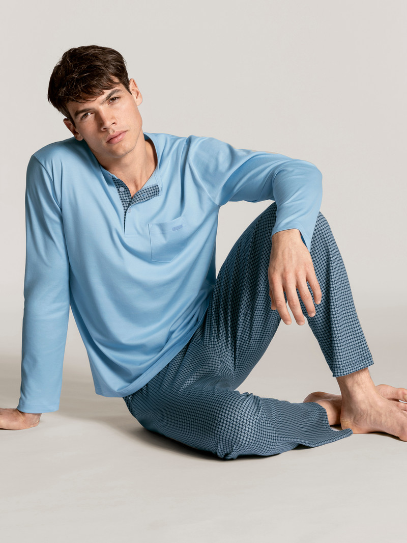 Placid Blue Calida Relax Choice Pyjama Men Sleepwear | XJRKY-0536