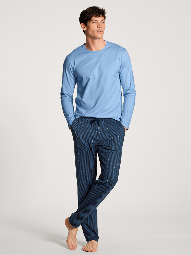 Placid Blue Calida Remix Basic Sleep Shirt Long Sleeve Men Loungewear | CINVE-9845