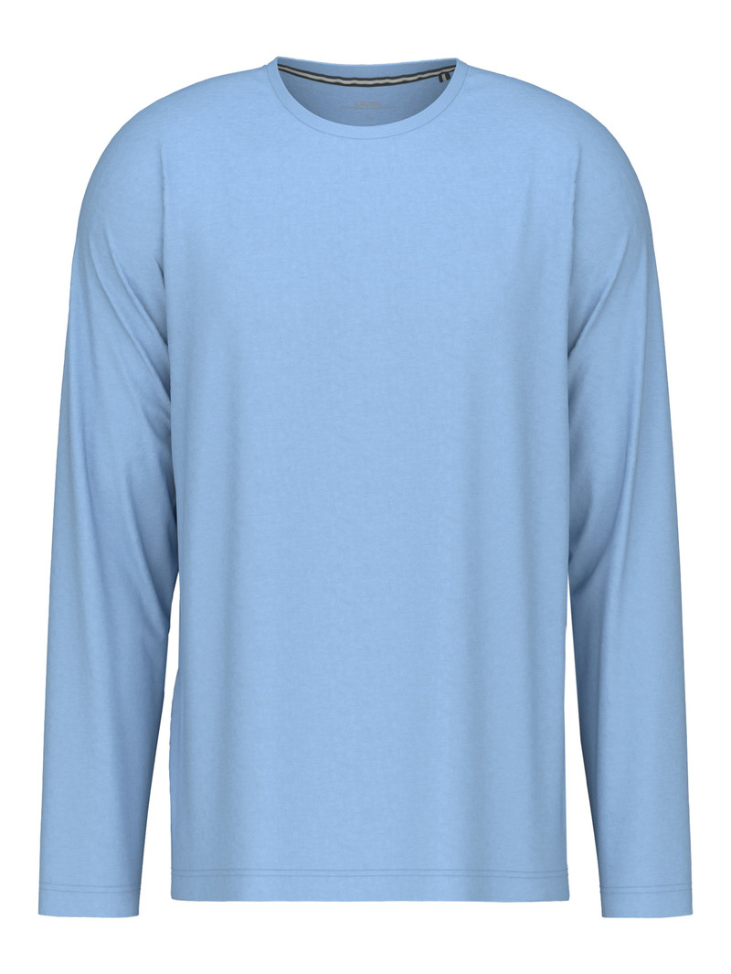 Placid Blue Calida Remix Basic Sleep Shirt Long Sleeve Men Sleepwear | AREMF-5602