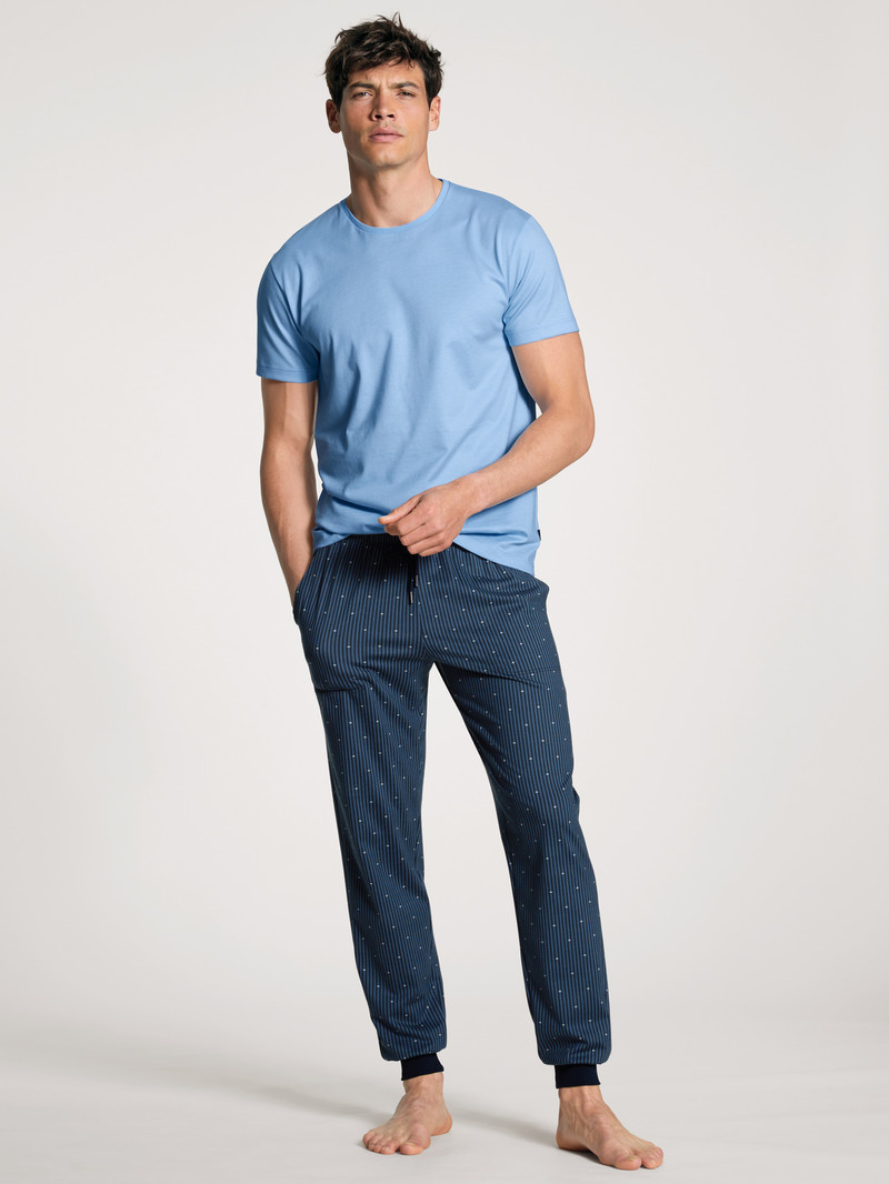 Placid Blue Calida Remix Basic Sleep T-shirt Men Sleepwear | ILTOB-5482