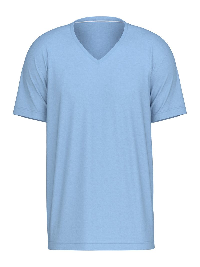 Placid Blue Calida Remix Basic Sleep V-shirt Men Sleepwear | PKCSL-9263