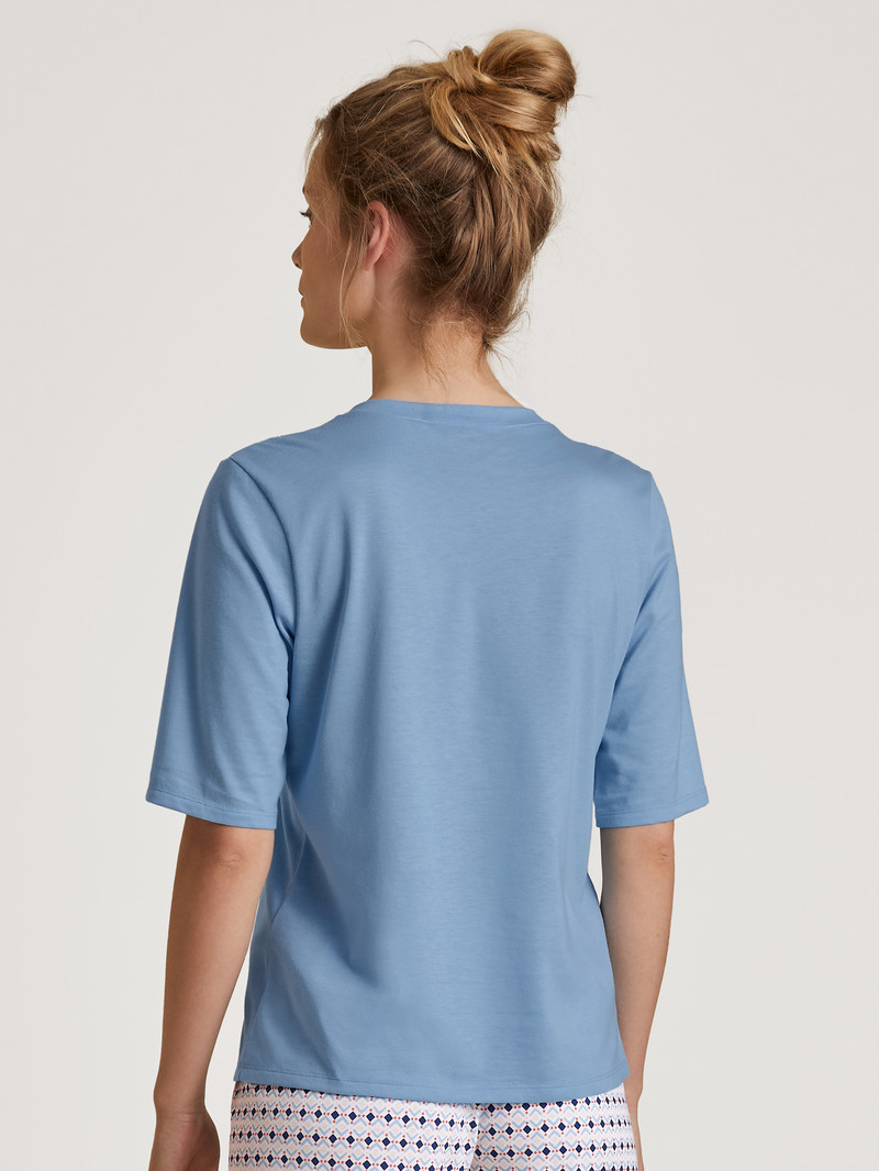 Placid Blue Calida Special Shirt Short Sleeve Women Loungewear | UNSQR-2043