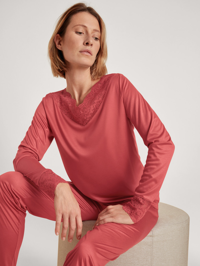 Pomegranate Red Calida Glamorous Nights Pyjama Women Sleepwear | GMOBK-5841