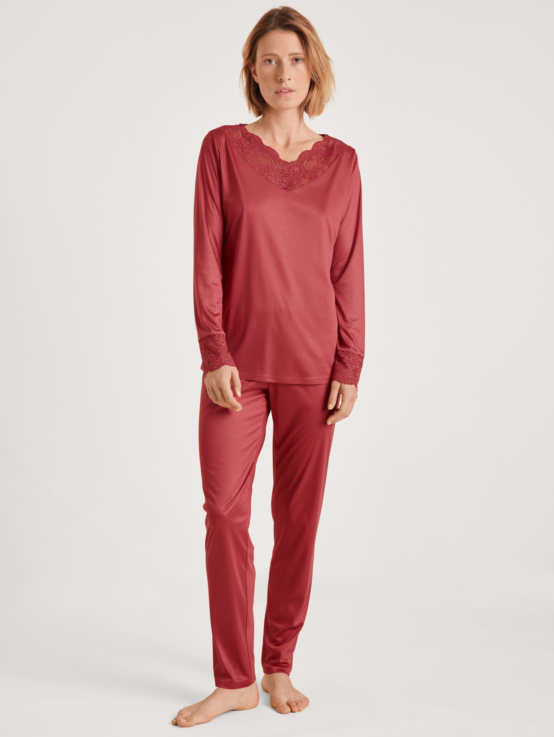 Pomegranate Red Calida Glamorous Nights Pyjama Women Sleepwear | GMOBK-5841