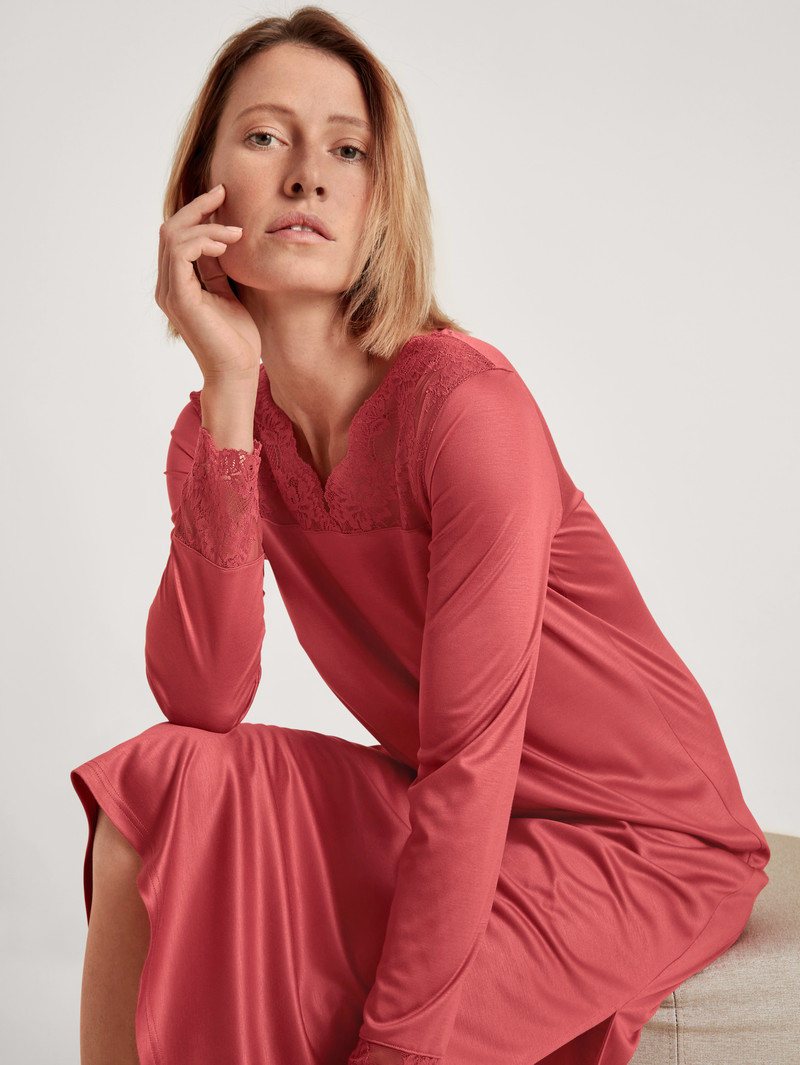 Pomegranate Red Calida Glamorous Nights Nightdress Women Sleepwear | EUWAO-3612