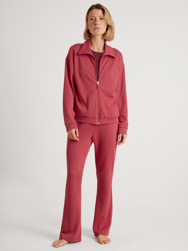 Pomegranate Red Calida Lounge Butterfly Jacket Women Loungewear | IORVU-4653