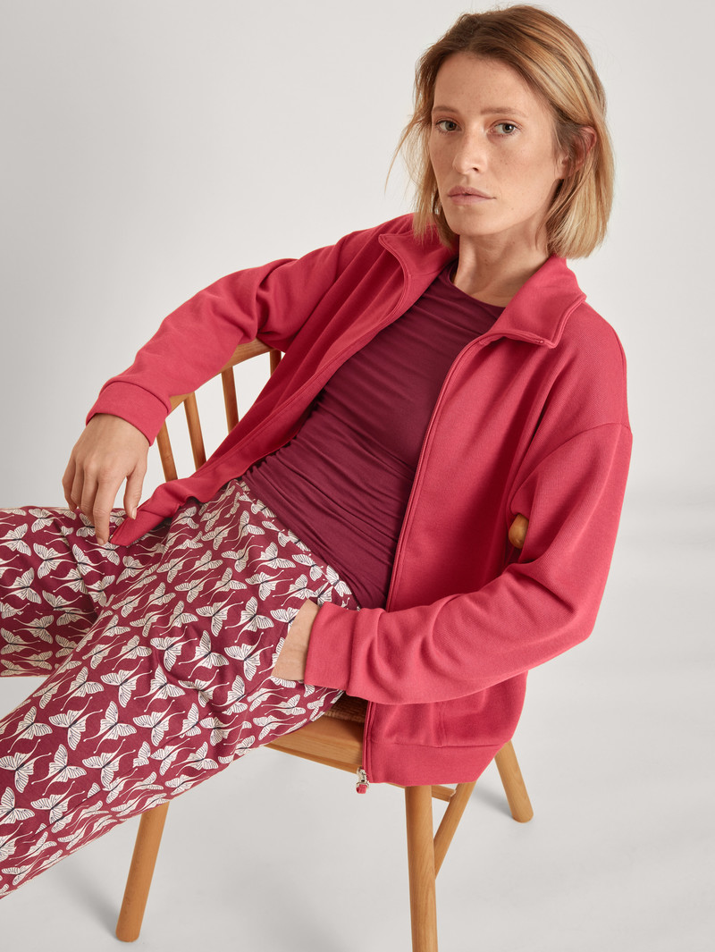 Pomegranate Red Calida Lounge Butterfly Jacket Women Loungewear | IORVU-4653