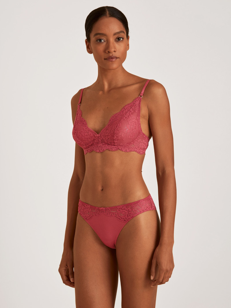 Pomegranate Red Calida Modal Sense Soft Bra Women Underwear | VABGD-9842