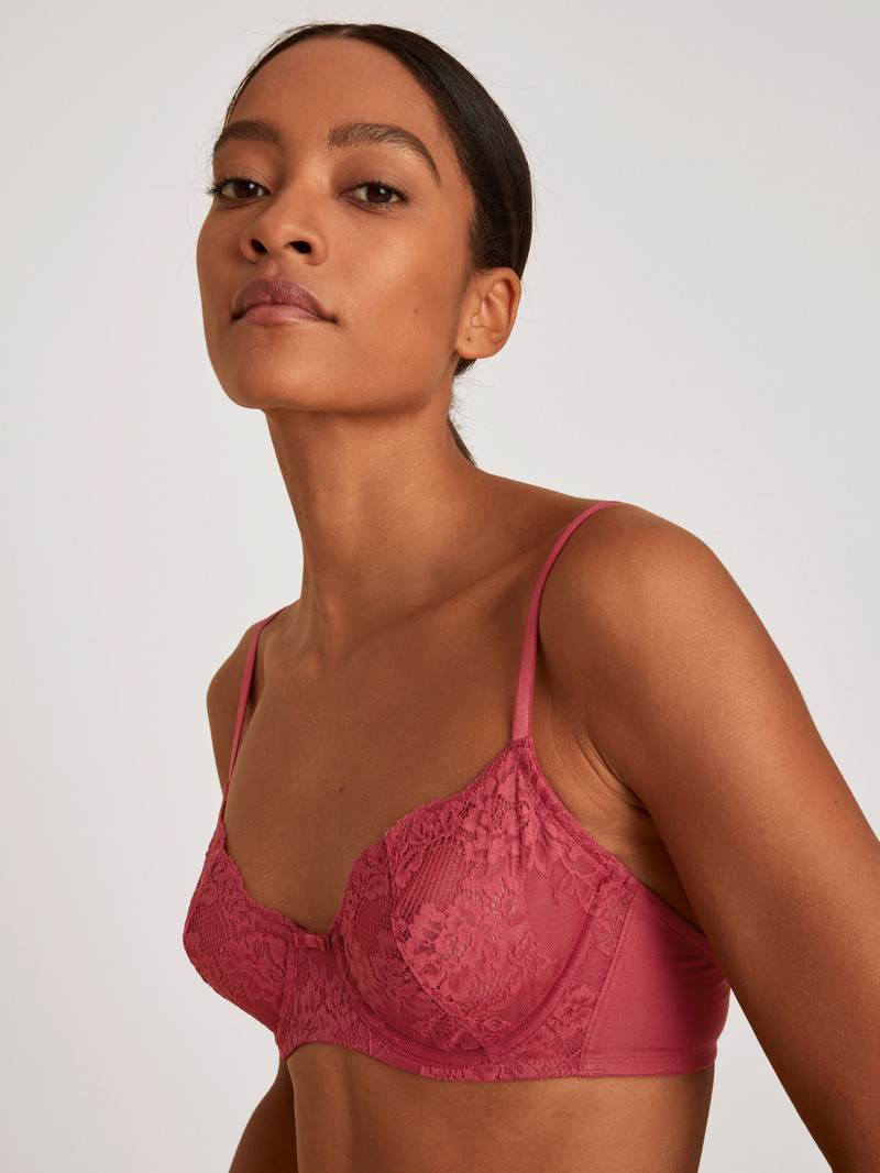 Pomegranate Red Calida Modal Sense Underwired Bra Women Underwear | GSPRB-2754