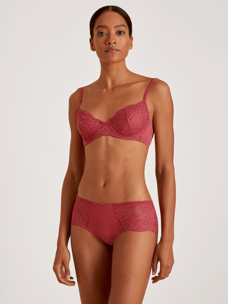 Pomegranate Red Calida Modal Sense Underwired Bra Women Underwear | GSPRB-2754