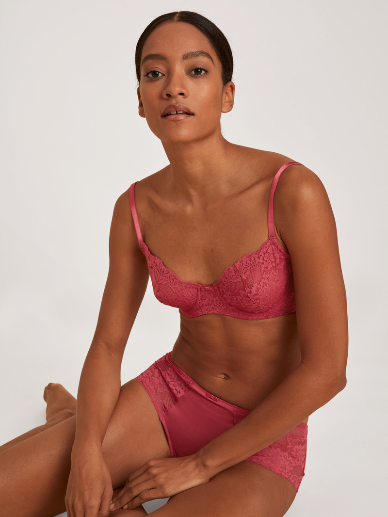 Pomegranate Red Calida Modal Sense Underwired Bra Women Underwear | GSPRB-2754