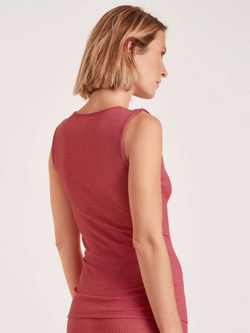 Pomegranate Red Calida Silky Wool Joy Tank Top Women Underwear | AMXPS-7560